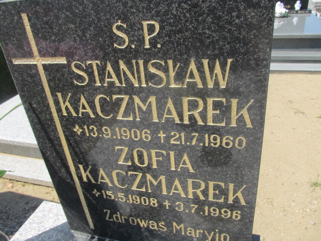 Zofia Kaczmarek 1908 Zduny - Grobonet - Wyszukiwarka osób pochowanych